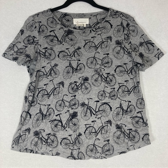 Anthropologie Tops - Anthropologie Weekend Bicycle Print Tee Women’s  Short Sleeves Size S